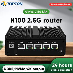 Topton pfSense 방화벽 소프트 라우터 N5105 N150 N100 4x i226-V 2.5G LAN NVMe 베어본 팬리스 미니 PC HDMI2.0 DP AES-NI OPNsense