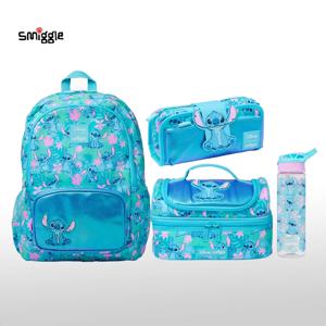 MINISO Smiggle 학교 가방 스티치 배낭 블루 만화 어린이 학교 가방 점심 가방 물병 학생 선물