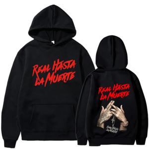 봄과 가을 후드 Anuel AA Real Hasta La Muerte 프린트 스웨트 streetwear 랩퍼 루스 풀오버 캐주얼 후드 탑3