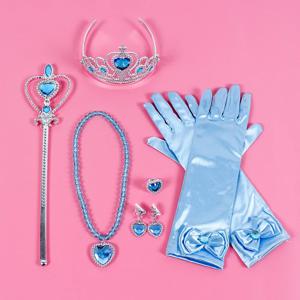 Pincess Anna Elsa Cosply 액세서리 크라운 마술 지팡이 목걸이 가발 장갑 냉동 백설 공주 벨 신데렐라 공주 역할 놀이