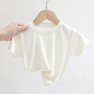 유아용 통기성 캐주얼 티셔츠, 면 프린트 반팔, 소년 소녀 패션, 소녀 상의, 1-3 세, 여름