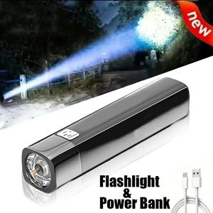 휴대용 울트라 브라이트 전술 LED 손전등, 미니 야외 조명 보조배터리 손전등, USB 충전 포함, G3, 3 가지 모드, 2 in 1