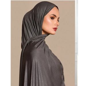 클래식 저지 Hijabs 스카프 일반 솔리드 컬러 스카프 스타일 헤드 랩 여성용 Headscarf