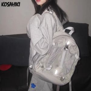 streetwear 빈티지 패션 배낭 캐주얼 유행 y2k 미적 학생 schoolbags 일본 여성 그런지 모든 경기 배낭