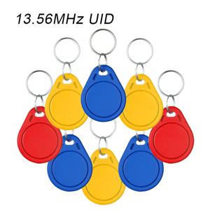 UID 5/10/20PCS 13.56Mhz RFID 교체 가능 쓰기 스마트 토큰 Mif 1k S50 용 멀티 컬러 복사 키 체인 쓰기 복사 복제 걸쇠 태그