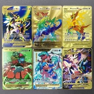 10000 Arceus Vmax DIY 골든 포켓몬 메탈 카드 영어 철 Pokmo 편지 피카추 Mewtwo GX 키즈 선물 게임 컬렉션 카드