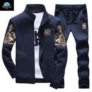 2024 새로운 남성 Tracksuit 양털 재킷과 운동복 2 조각 세트 봄 가을 스포츠 정장 긴 소매 세트 남성 Sweatsuit 따뜻한