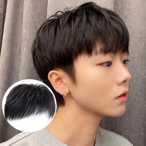 뜨거운 판매 가발 남자 머리 패치 합성 섬유 고온 실크 머리 그늘 흰 머리카락 자연 통기성 패치