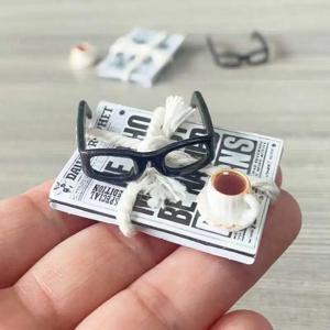 1:12 인형 집 액세서리 시뮬레이션 미니어처 신문 잡지 모델, Bjd Ob11 인형용 미니 소품, 어린이 놀이 장난감 척