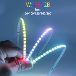 5mm 초소형 WS2812B 2020SMD RGBIC LED 스트립 조명 WS2812 60/100/120/160/200Leds/m 개별적으로 주소 지정이 가능한 IC 테이프 DC5V