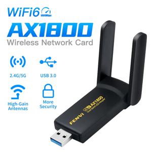 FENVI WiFi 6 USB 동글 MT7921 수신기 1800Mbps 듀얼 밴드 2.4G/5G 무선 네트워크 카드 노트북 데스크탑 용 USB 3.0 WIFI 어댑터