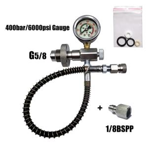 HPA 스쿠버 다이빙 HP 필링 스테이션 호스가 있는 작은 병에 큰 탱크 6000psi/400bar 게이지 충전 어댑터 DIN 커넥터