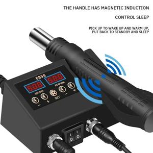 8898 SMD 재 작업 납땜 스테이션 2 In 1 뜨거운 공기 납땜 인두 LCD 디지털 디스플레이 용접 스테이션 BGA PCB IC 수리 8586D