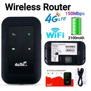 모바일 핫스팟 2100mAh 4G 포켓 와이파이 라우터 무선 모뎀, SIM 카드 슬롯 포함, 넓은 범위, 150Mbps