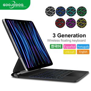 GOOJODOQ 매직 키보드 iPad Air 6 2024 13 인치 케이스 iPad Pro 11 12 9 Pro 13 Air 4 Air 5 iPad 10 세대 커버