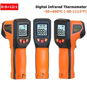 -50~600 ° C 디지털 적외선 온도계 레이저 온도 측정기 비접촉 고온계 이미저 습도계 IR 센서 온도계