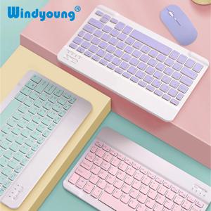 iPad 용 Bluetooth 키보드 및 마우스 Xiaomi Samsung Huawei 전화 태블릿 Android IOS Windows 용 슬림 미니 무선 키보드
