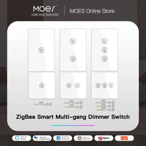 스마트 지그비 멀티 갱 조광기 스위치 독립 제어, 스마트 투야 앱 제어, 알렉사 구글 홈과 작동, 2/3 갱 1
