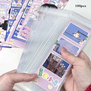 100Pcs 4 그리드 지우기 사진 카드 슬리브 아이돌 사진 북마크 보호 커버 작은 카드 주최자 Opp 가방 학생 용품