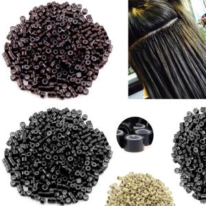 500Pcs 헤어 익스텐션 마이크로 링 링크 비즈 인간의 머리카락 확장 도구에 대 한 5mm 실리콘 줄 지어 비즈-멀티 컬러