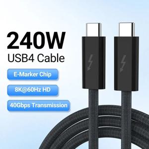 USB4 Type-C 케이블 240W 및 40Gbps 속도 Thunderbolt 3/4 휴대폰/iPad/스위치와 호환 가능, 8K HD 초고속 충전(7색)