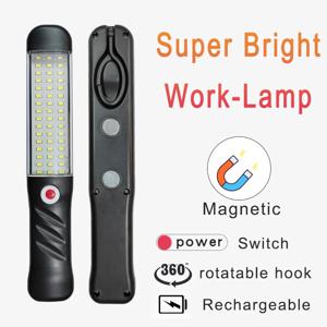 LED COB 토치 작업 조명 휴대용 자동 수리 램프 충전식 캠핑 랜턴 자석 및 후크가있는 휴대용 투광 조명