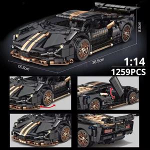 67129 자동차 MOC 1280pcs 빌딩 블록 자동차 및 건설 장난감 성인 소장 자동차 1:14 스케일 스포츠카 모델을 구축하도록 설정