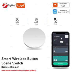 Tuya ZigBee 단추 장면 스위치, 스마트 홈 자동화 배터리 구동, 지능형 연결, 스마트 라이프 지그비 장치와 함께 작동