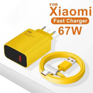 샤오미 오리지널 USB 초고속 충전기 전원 어댑터, Mi 12 11 6A C타입 케이블, POCO X5 X4 Pro Redmi Note 9 10 11 충전, 67W
