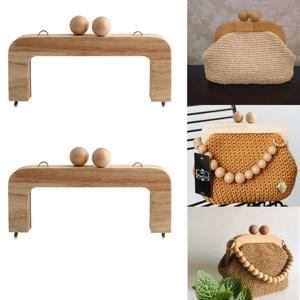 1PC/2PCS 20*8cm 나무 클러치 지갑 프레임 나사 클로저 키스 버클 크로스 바디 가방 핸들과 단단한 나무 프레임