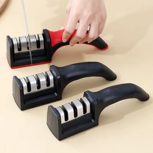 칼 숫돌 숫돌 전문 다기능 3 단계 미끄럼 방지베이스가있는 주방 칼용 세라믹 숫돌