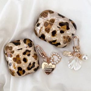 Airpods Pro 2 용 진주 이어폰 케이스 Apple Airpod 3 Pro 2 1 3 세대 케이스 용 Leopard 펜던트 헤드폰 보호 커버