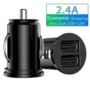 블랙 12V 자동차 트럭 듀얼 2 포트 USB 미니 충전기 어댑터 아이폰 13 12 11 X 화웨이 삼성 갤럭시 S22 Xiaomi 12 11