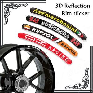 3D 젤 오토바이 휠 허브 스티커 데칼 반사 림 스트라이프 테이프 REPSOL Benelli GSXR Ducati Marchesini OZ