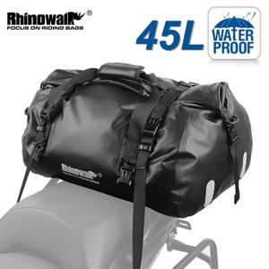 Rhinowalk 방수 오토바이 테일 백 45L PVC 안장 건조 수하물 야외 백 시어 팩 오토바이 파니에 숄더 백 여행