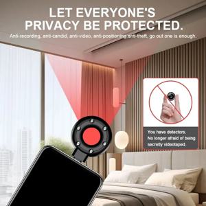 휴대용 미니 엿보기 방지 감지기, 홈 호텔 적외선, 캔디드 촬영 핀홀 카메라, 휴대폰 IOS 및 C타입 인터페이스