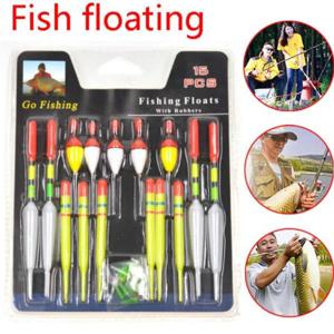 1Set (15Pcs) 대부분의 물고기 사냥 야외 물고기 장비에 적합한 여러 크기 조합의 휴대용 낚시 플로트