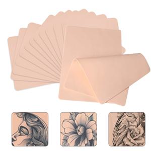 3/5/10/15PCS 문신 빈 연습 피부 눈썹 페인트 양면 합성 가죽 핑크 문신 초보자 가짜 피부 운동 도구