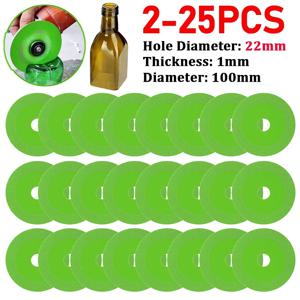 2-25pcs 유리 커팅 디스크 100mm 초박형 톱 블레이드 옥 크리스탈 와인 병 연삭 모따기 커팅 블레이드 유리 커팅