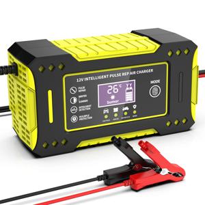 6A 12V 수리 LCD 디스플레이 지능형 자동차 배터리 충전기 자동차 및 오토바이 배터리 충전 장치 납산 배터리
