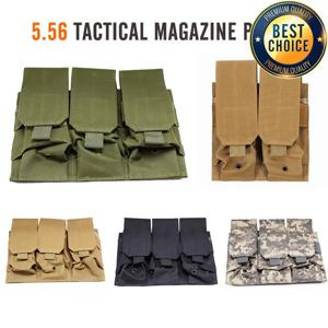 전술 Molle 5.56mm 잡지 파우치 M4 AR15 CS 라이플 더블 트리플 매거진 CS 게임 페인트 볼 사냥 액세서리 팩