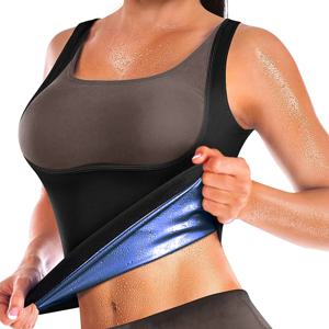 여성용 땀 조끼 사우나 땀복 사우나 셔츠 Shapewear 블루
