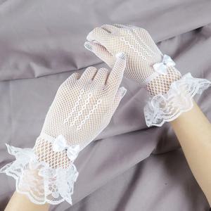 우아한 숙녀 짧은 레이스 장갑 투명 Fishn Net 블랙 화이트 파티 파티