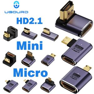 HDMI 호환 케이블 어댑터 미니 마이크로 hdmi-HDMI 2.1 변환기 48Gpbs 8K60HZ 4K120HZ HDTV 프로젝터 PS4 PS5 노트북 PC 용