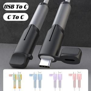 2in1 데이터 케이블 보호기 커버 귀여운 실리콘 USB 및 유형 C 충전기 케이블 보호기 범용 미니 파손 방지 휴대 전화 코드 홀더