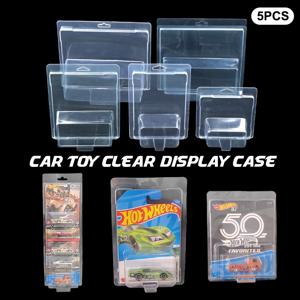 5Pcs 자동차 장난감 투명 디스플레이 케이스 Hotwheels 보호 쉘 대로 팀 운송 모델 카드 보드 소년 선물 수집