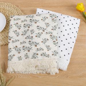 아기 면화 모슬린에 대 한 더블 Guaze 술 Swaddle 담요 어린이를위한 통기성 목욕 가운 유아 유모차 커버 담요