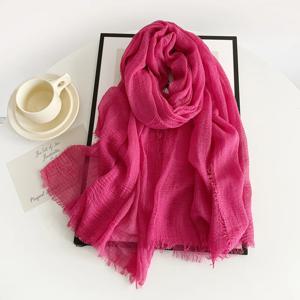 여성 코튼 린넨 스카프 목도리 Hijab 이슬람 긴 Headscarf 스카프 머리 랩 솔리드 스카프 여성 일반 머리 스카프