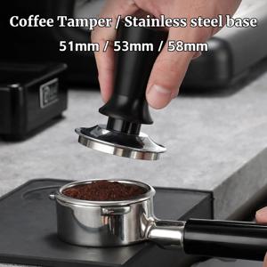 에스프레소 탬퍼 바리스타 커피 탬퍼, 보정 용수철 포함, 스테인리스 스틸 탬퍼, 58mm, 53mm, 54mm, 51mm