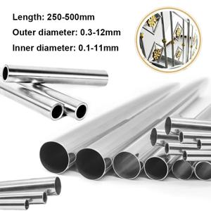 1-10pcs 250/500mm 모세관 304 스테인레스 스틸 원형 모세관 1-12mm 원활한 직선 튜브 원형 모세관 튜브 길이